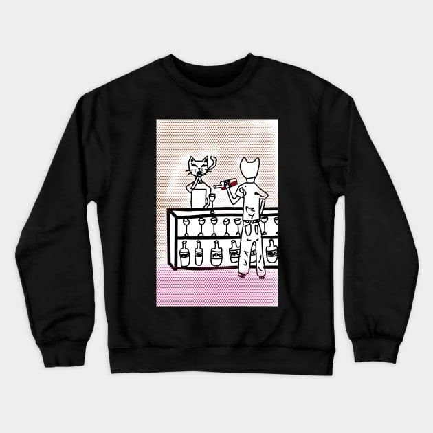 Cats on the weekend aka cat bar Crewneck Sweatshirt by lexxiiimarie